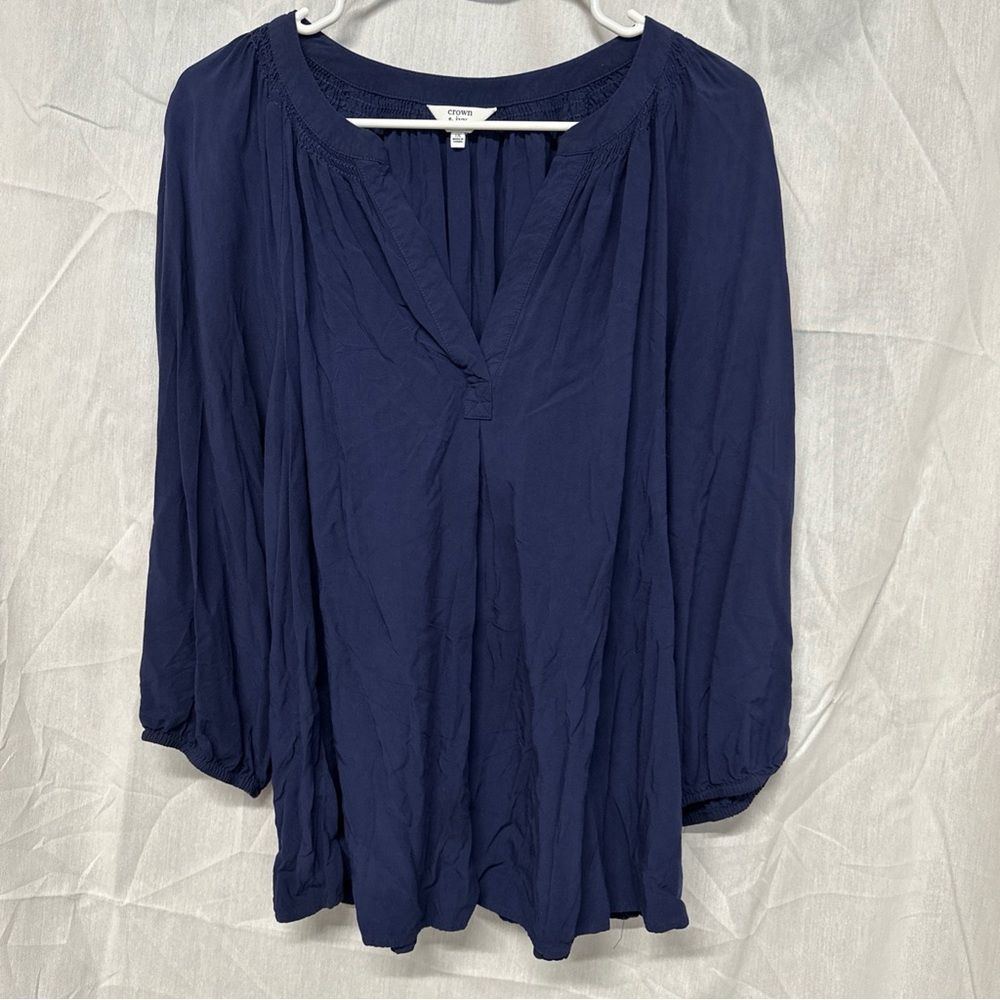 Crown & Ivy Deep Blue Blouse